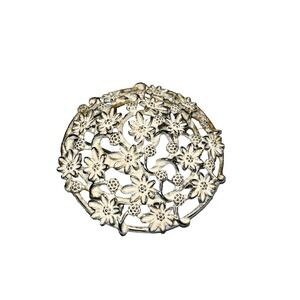 Emmons Vintage Silver Tone Flower Brooch Pin